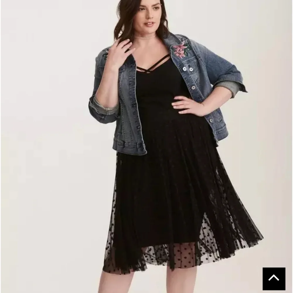 Torrid Black Polka Dot Tulle Midi Skirt for Night Out 3X EUC - Picture 3 of 13